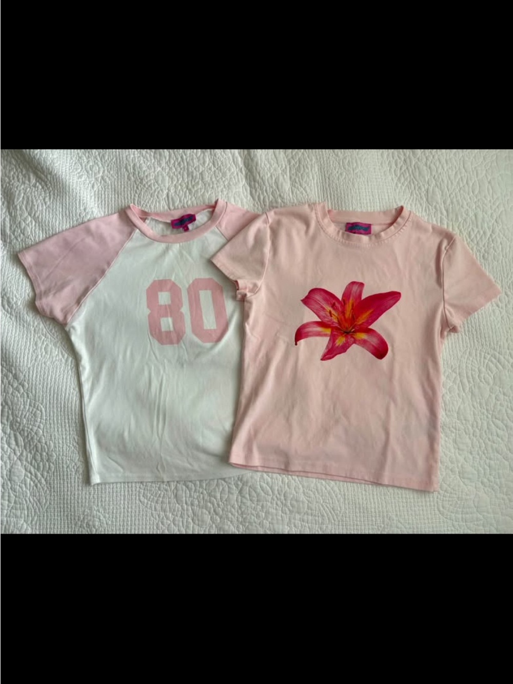 Edikted Pink Graphic Baby Tee Set